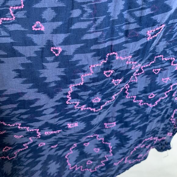 Amercan Eagle Blue w Pink Embroidery Infinity Scarf Light Cotton - Picture 3 of 3